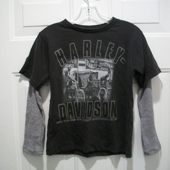 HARLEY DAVIDSON LOLA & JAMES LS THERMAL TEE SIZE 6 Designer Kids Wear Custom - Picture 1 of 2